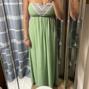 strapless maxi dress